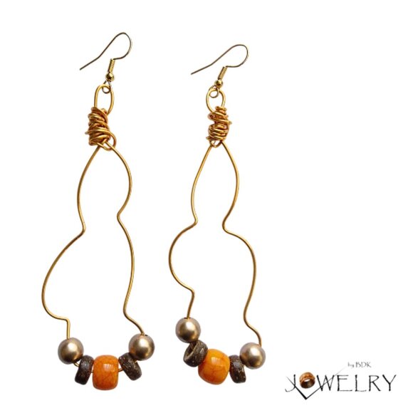 Handmade Artistic Boho Wire Art Earrings - Picture 1 of 2